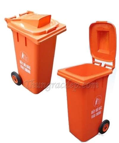 thùng rác màu cam